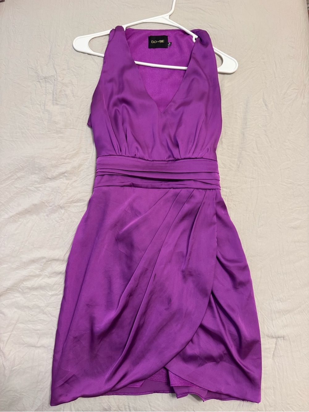 DO+BE V-Neck Purple Wrap-Style Mini Dress